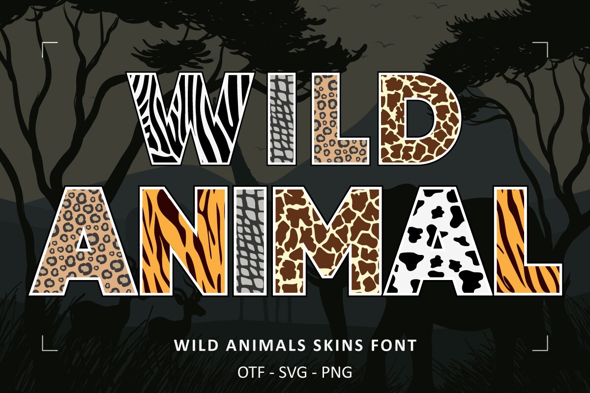 Пример шрифта Wild Animals Skins