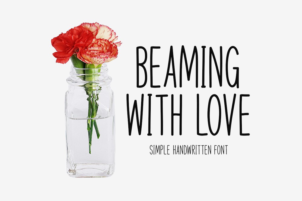 Пример шрифта Beaming with Love Regular