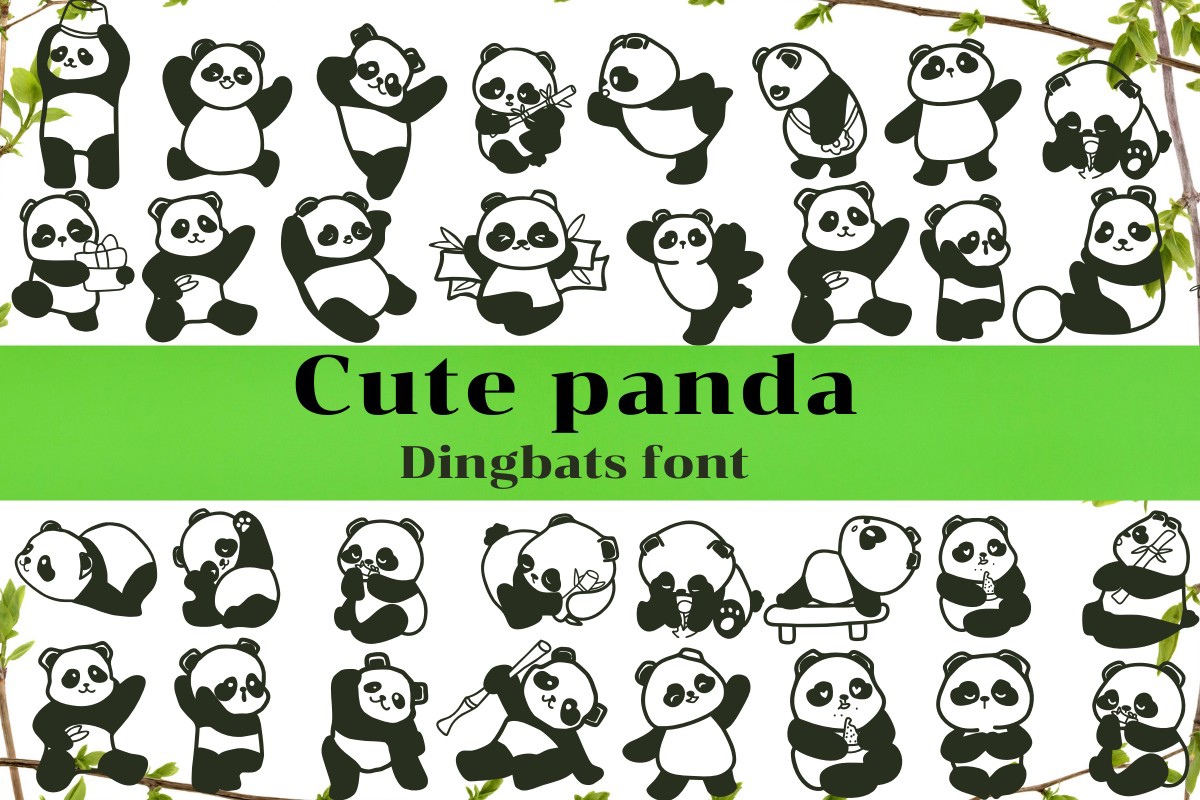 Пример шрифта Cute Panda