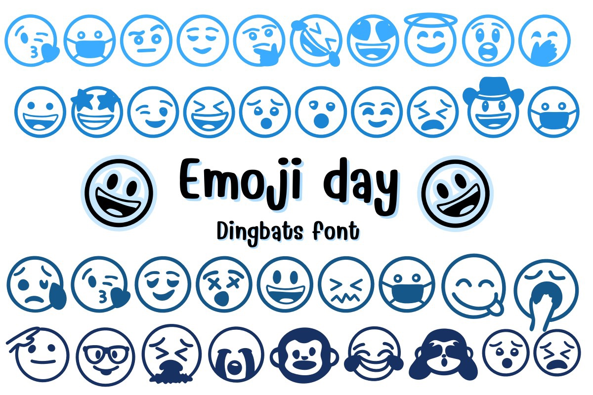 Пример шрифта Emoji Day