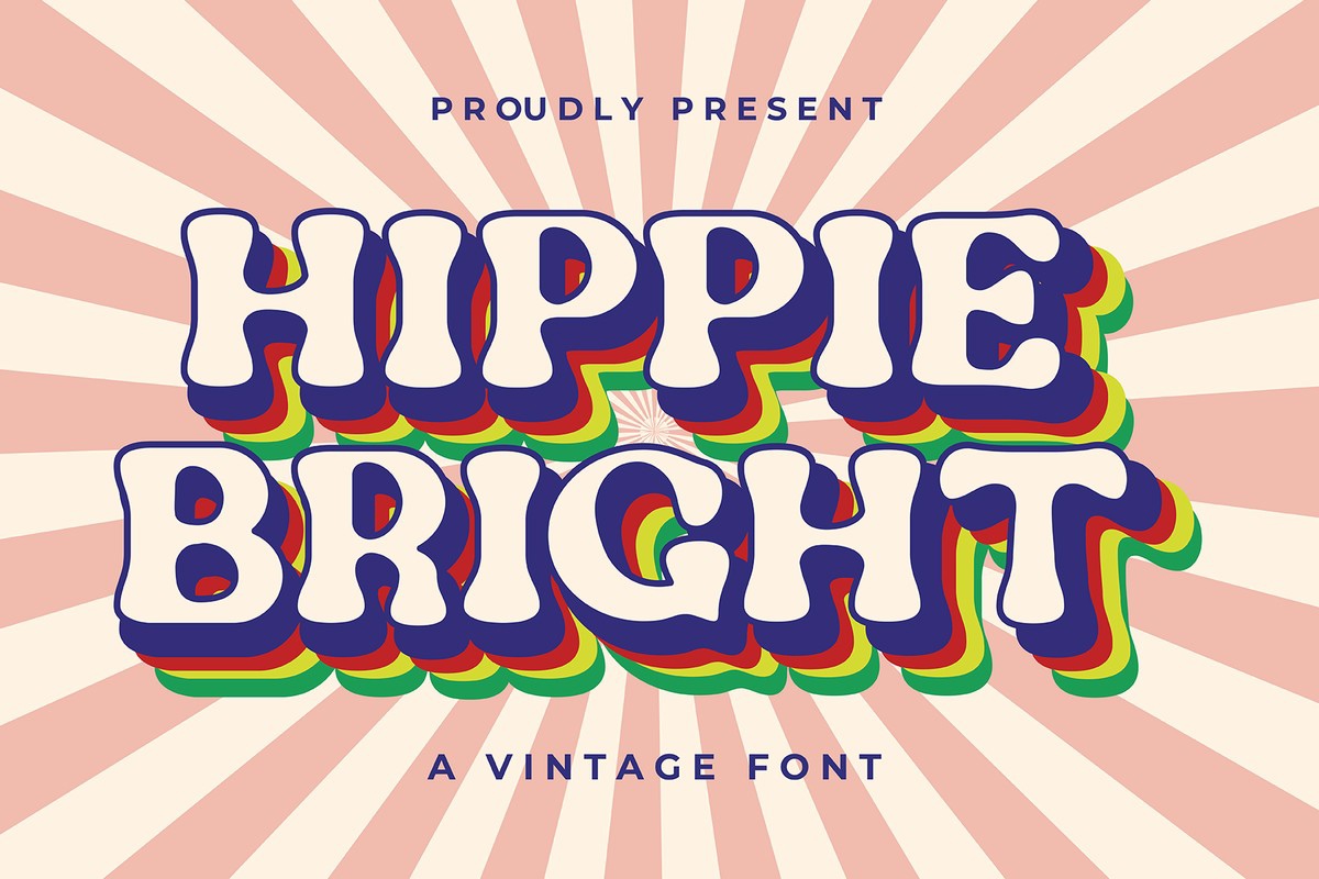 Пример шрифта Hippie Bright