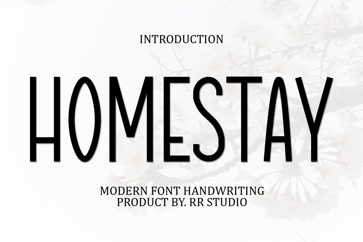 Пример шрифта Homestay Regular