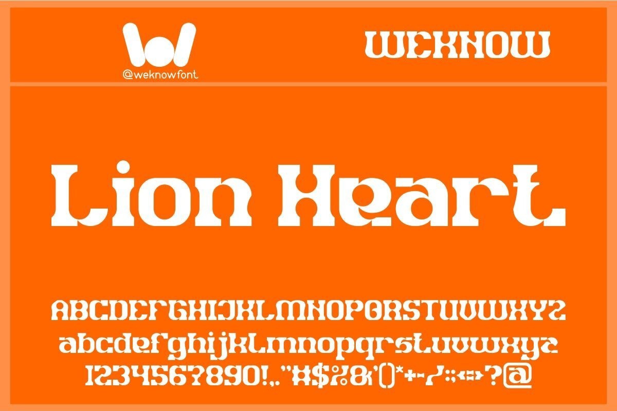 Пример шрифта Lion Heart