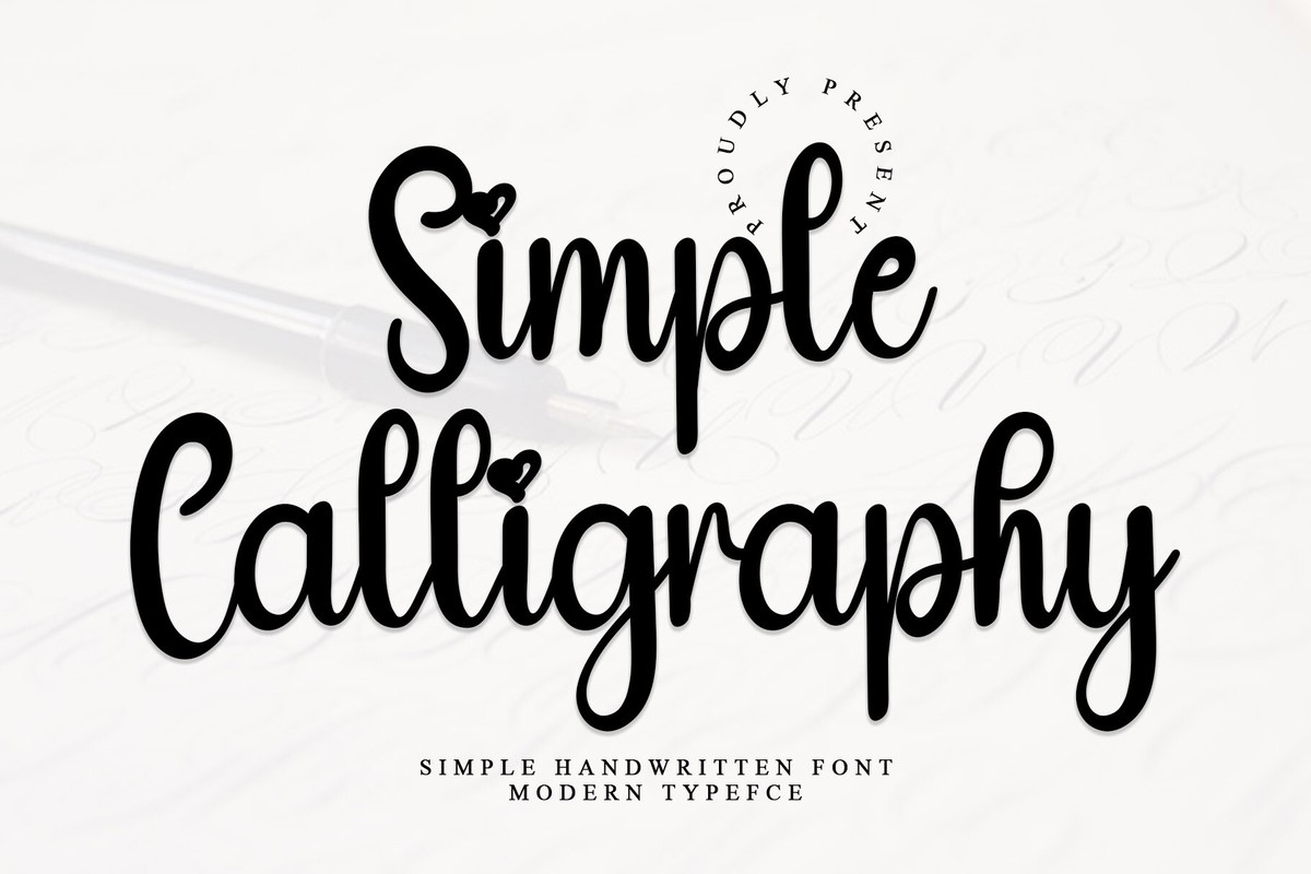 Пример шрифта Simple Calligraphy