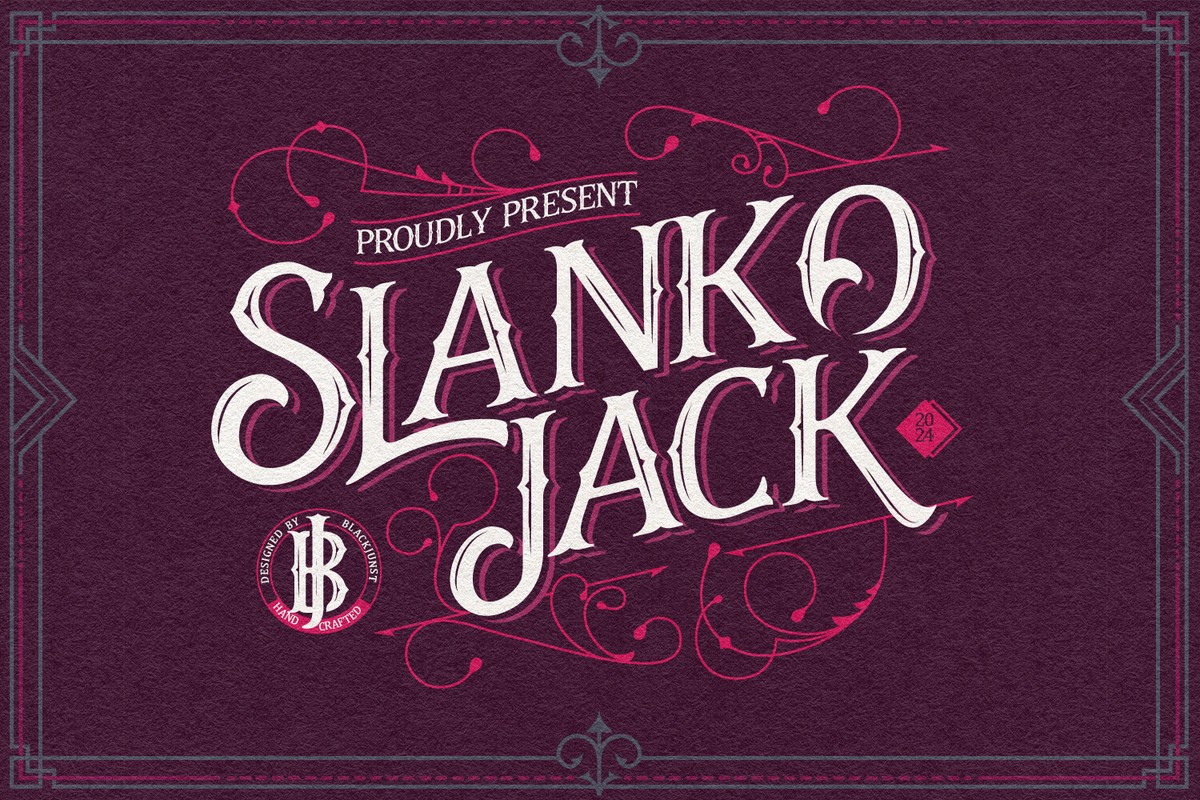 Пример шрифта Slanko Jack