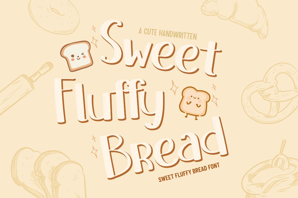 Пример шрифта Sweet Fluffy Bread Regular