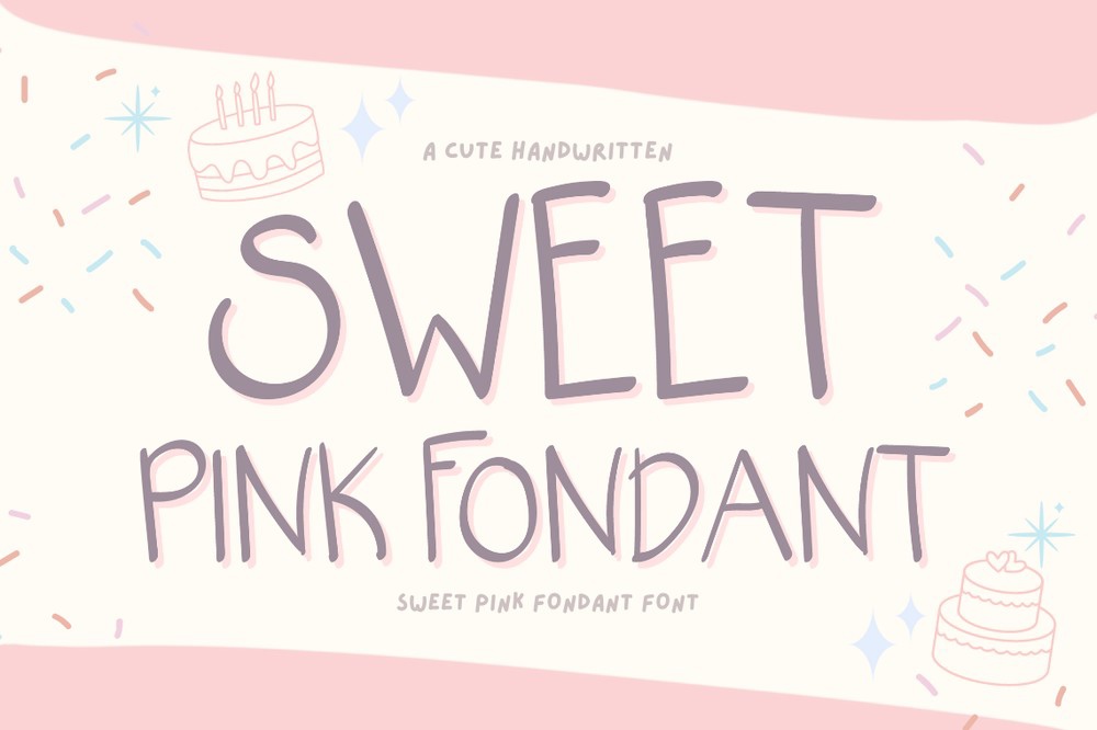 Пример шрифта Sweet Pink Fondant