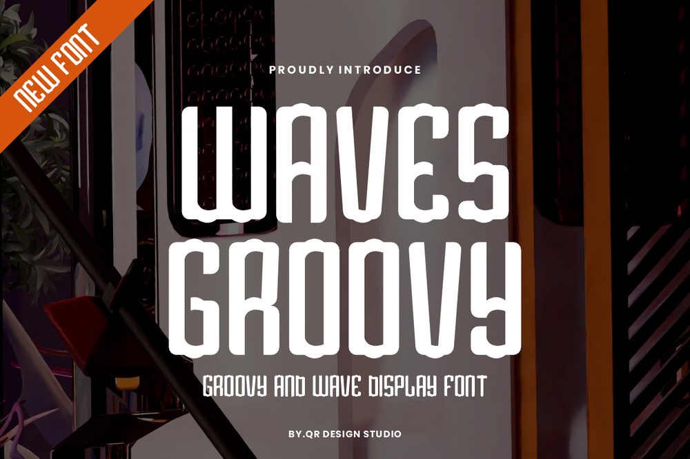 Пример шрифта Waves Groovy