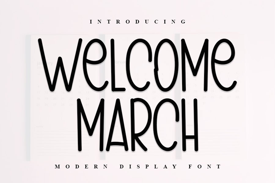 Пример шрифта Welcome March Regular