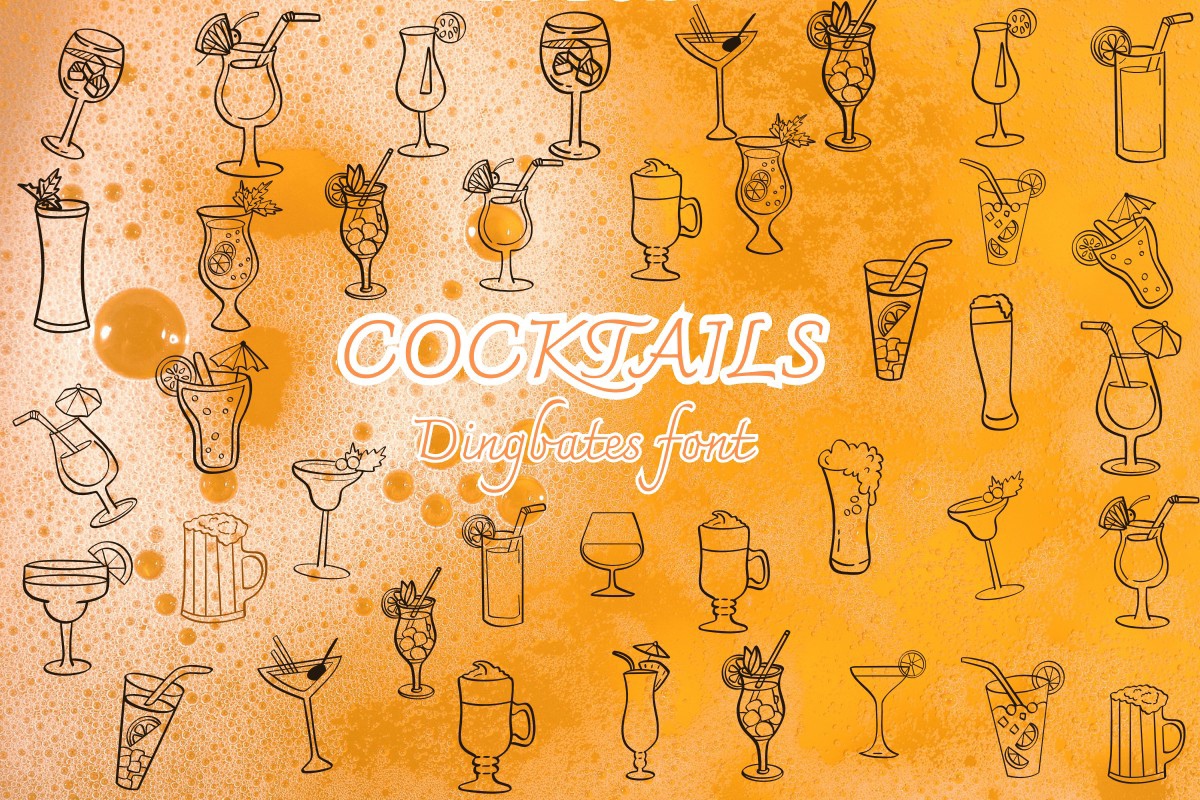 Пример шрифта Cocktails Regular