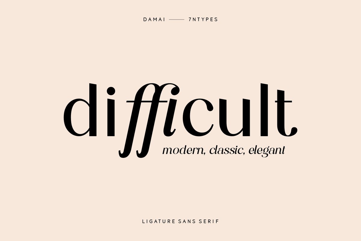 Пример шрифта Difficult Italic