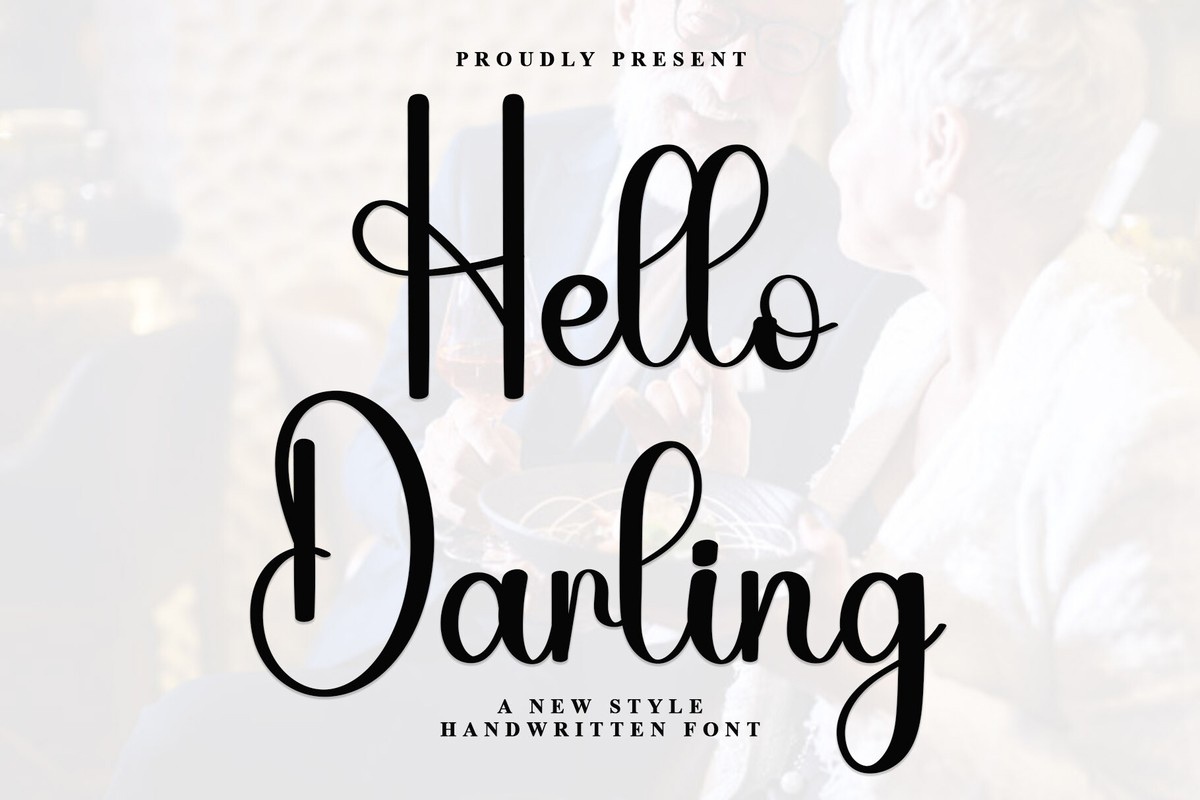 Пример шрифта Hello Darling