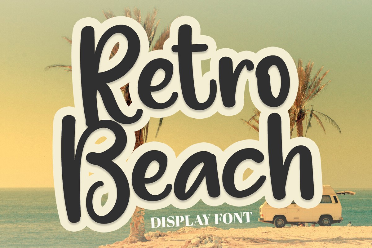 Пример шрифта Retro Beach