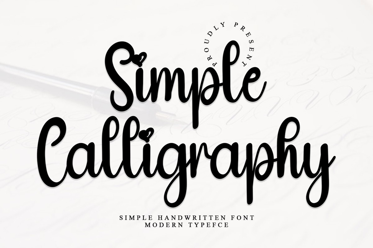 Пример шрифта Simplе Calligraphy