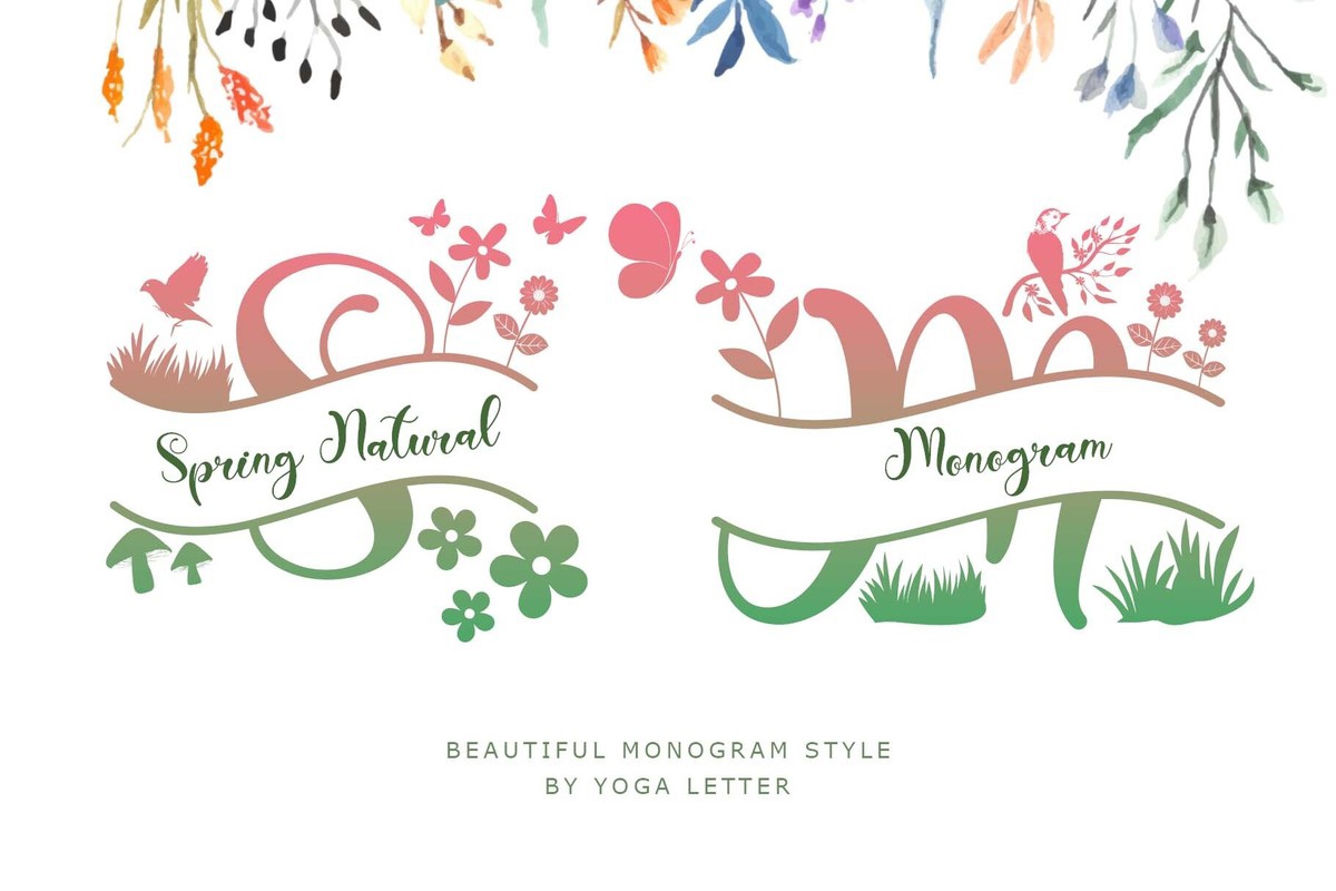 Пример шрифта Spring Natural Monogram