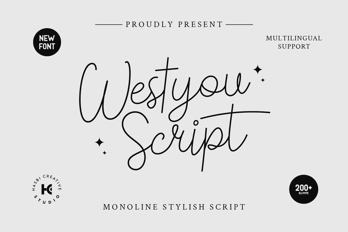 Пример шрифта Westyou Regular