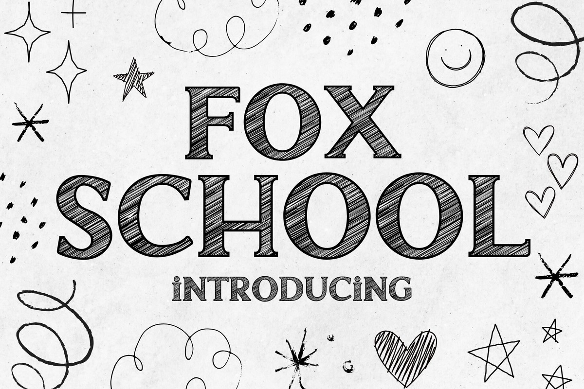 Пример шрифта Fox School Regular