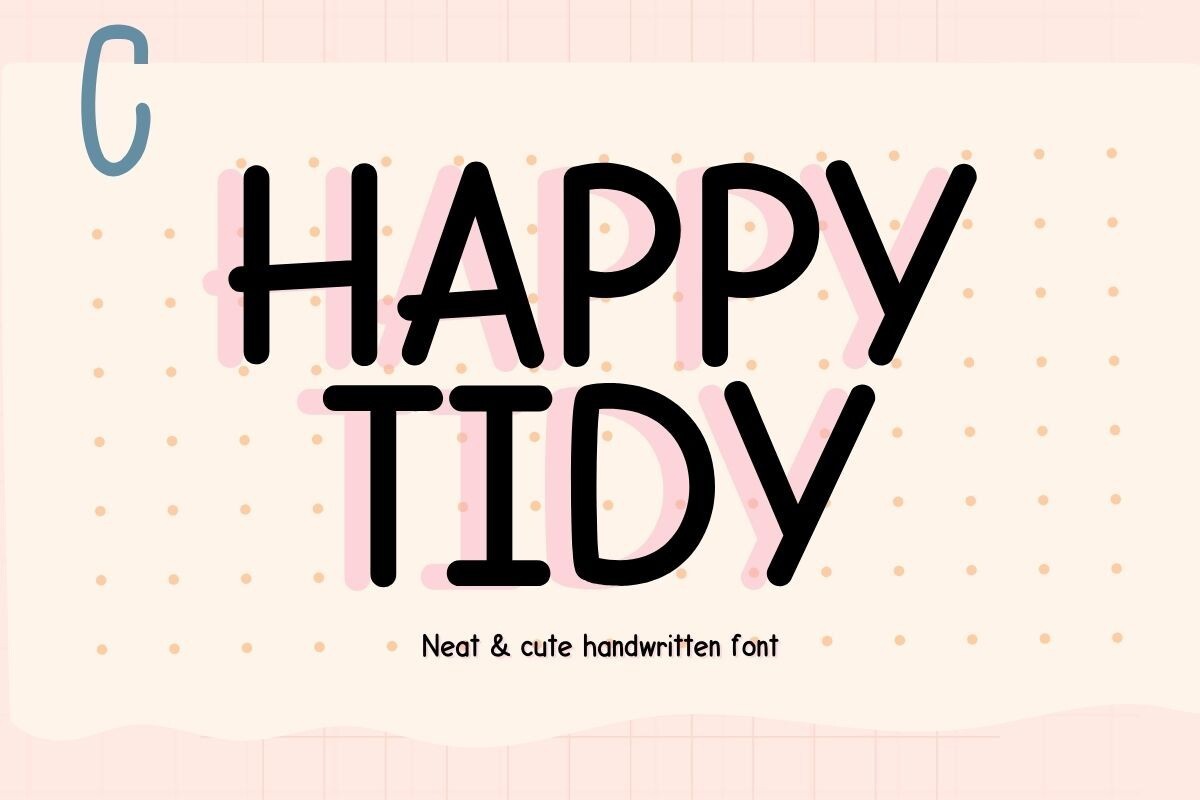 Пример шрифта Happy Tidy