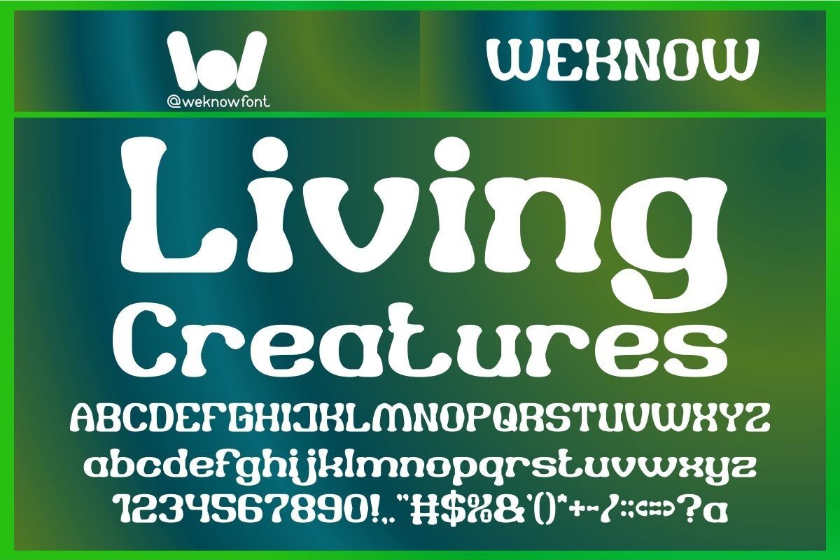 Пример шрифта Living Creatures