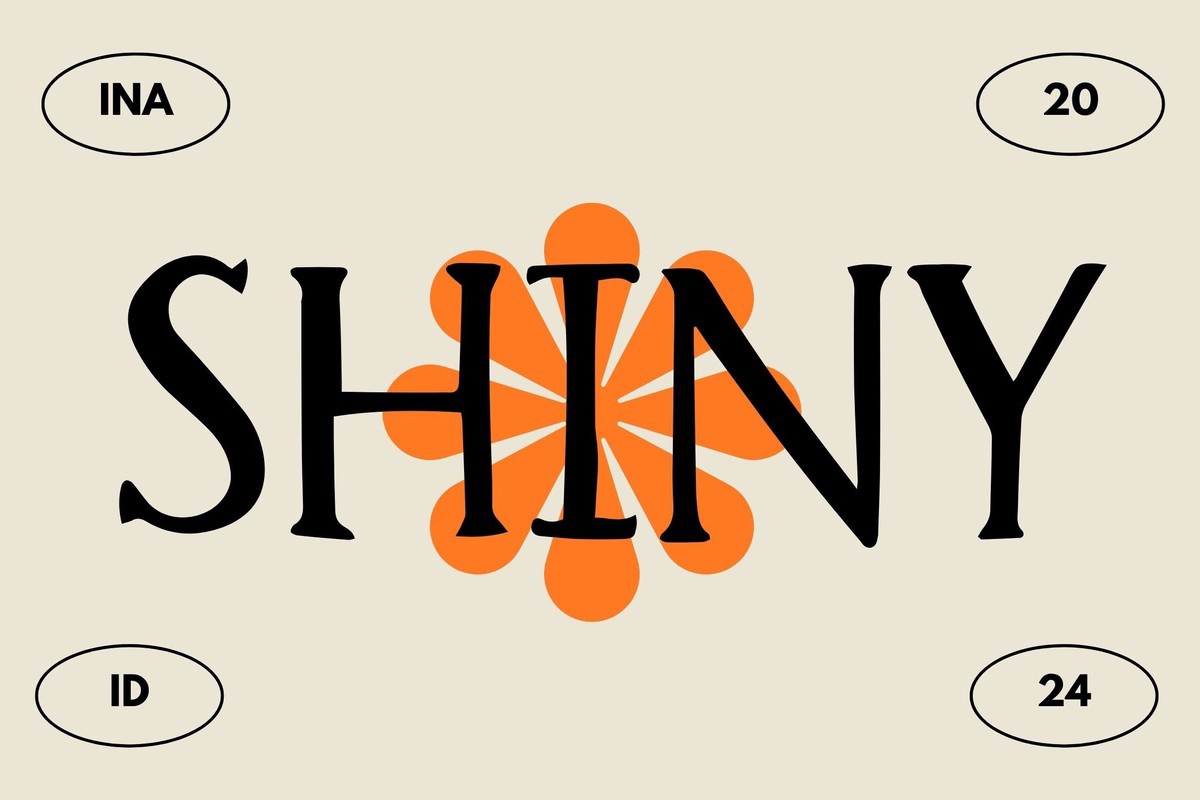 Пример шрифта Shiny