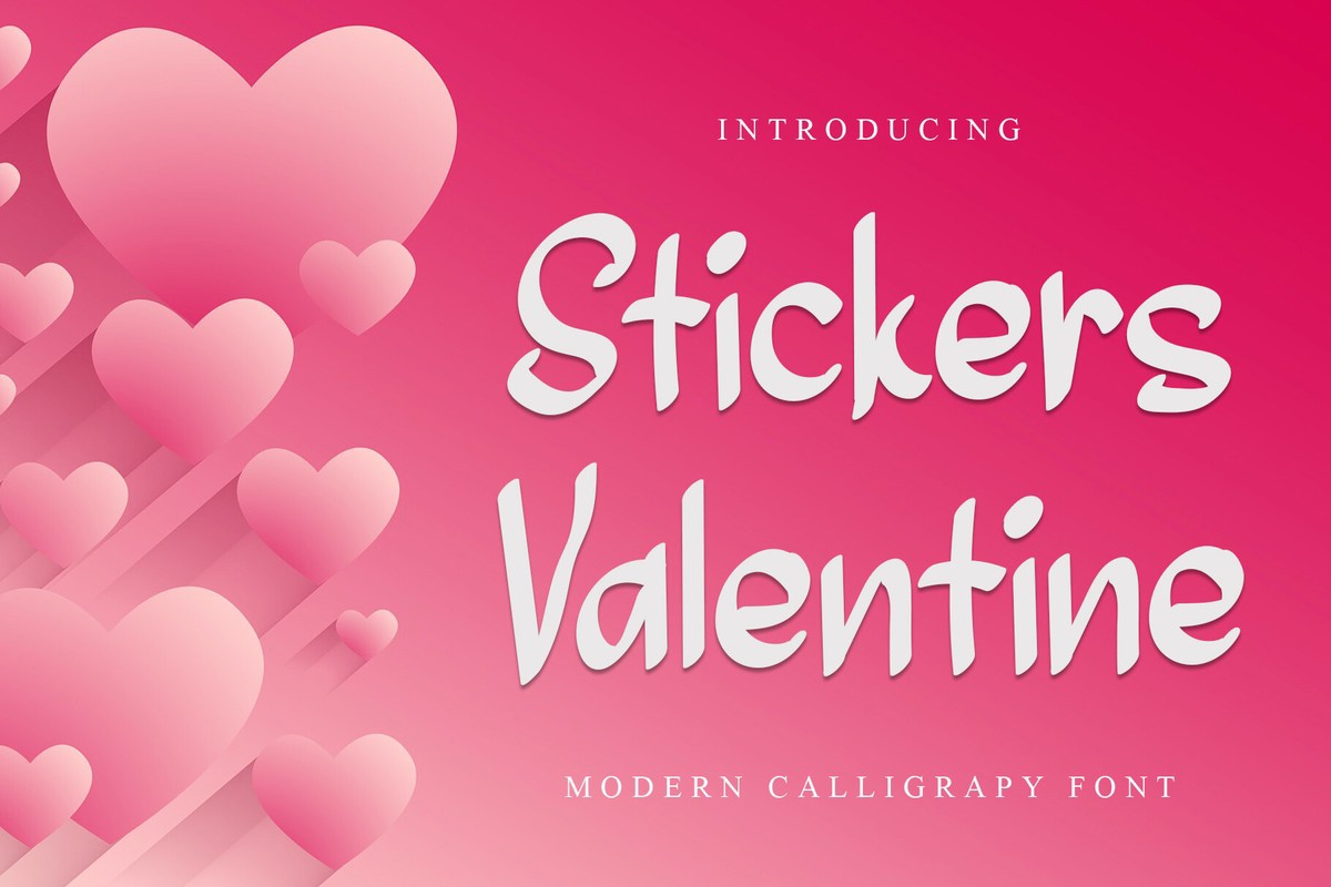 Пример шрифта Stickers Valentine Regular