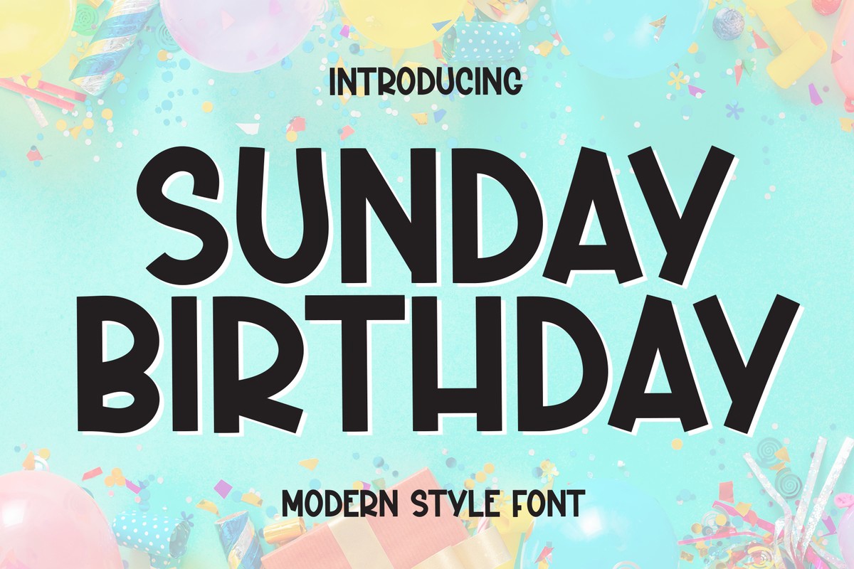 Пример шрифта Sunday Birthday Regular