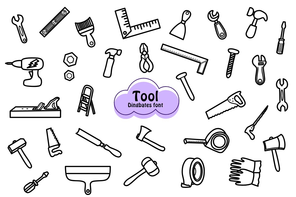 Пример шрифта Tool