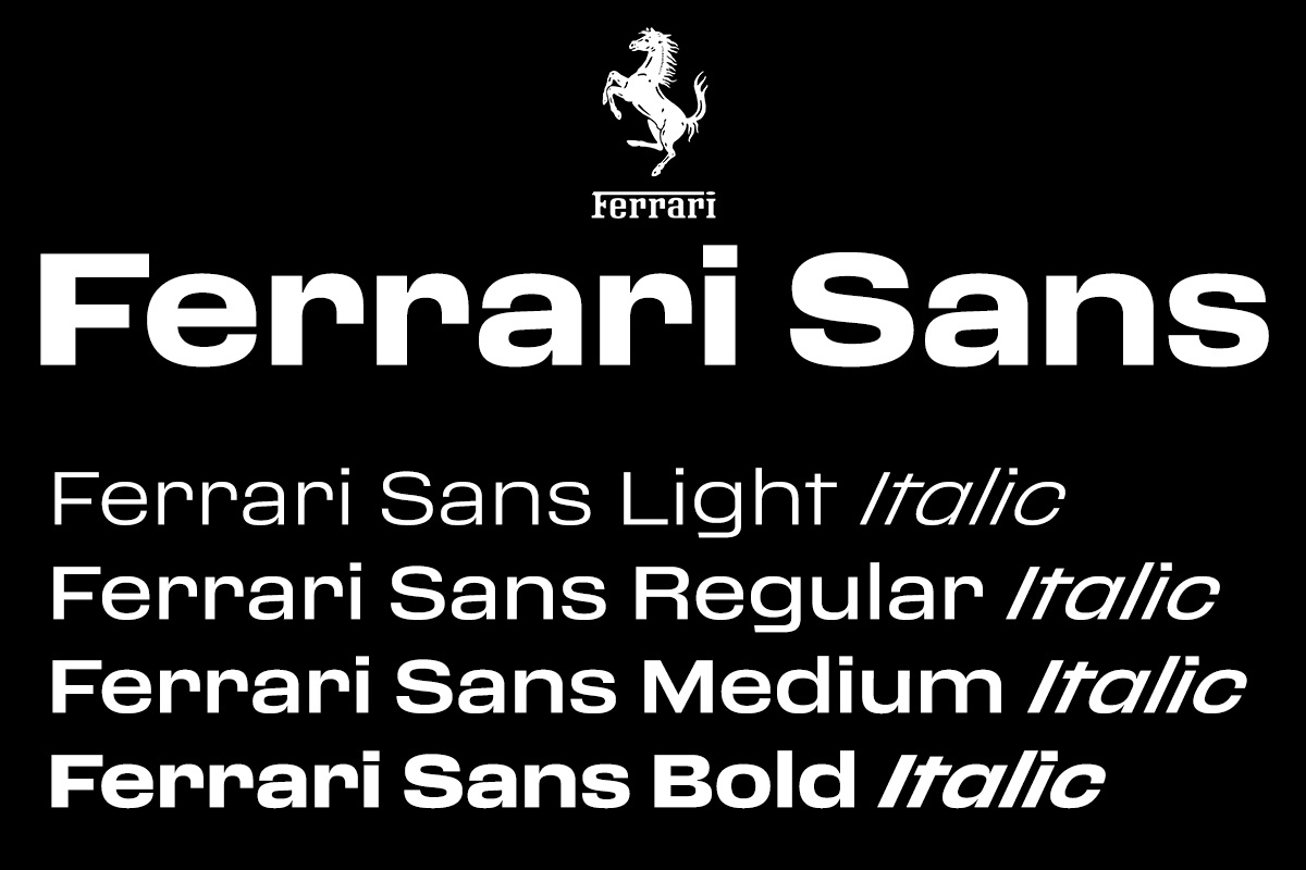 Пример шрифта Ferrari Sans