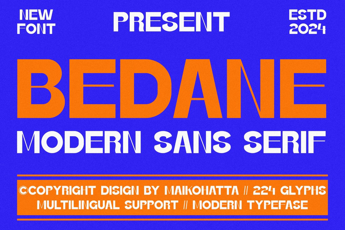 Пример шрифта Bedane