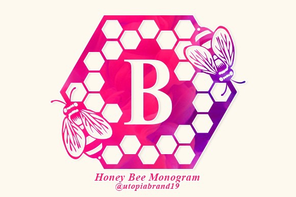 Пример шрифта Honey Bee Monogram