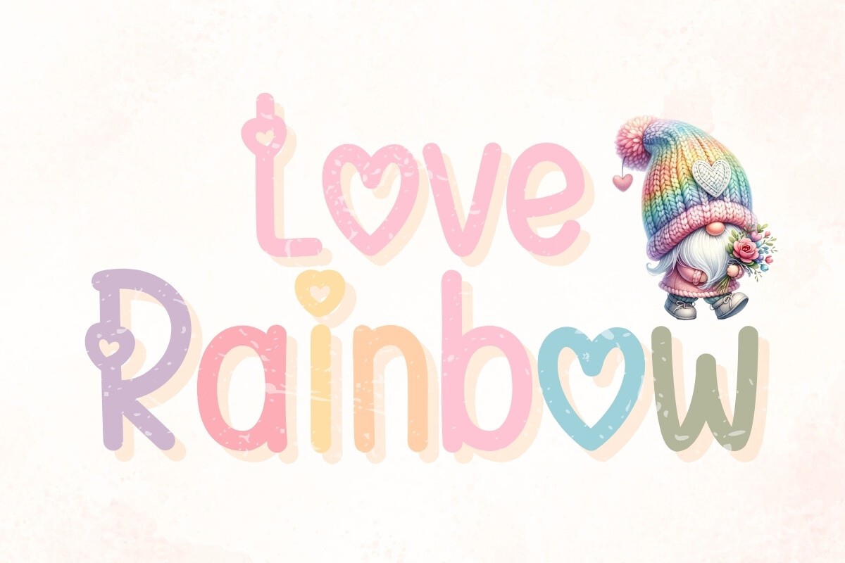 Пример шрифта Love Rainbow