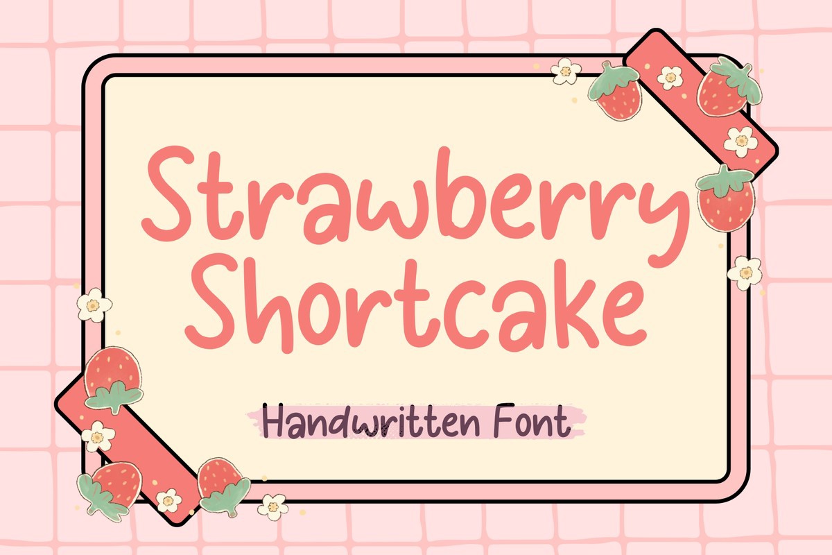 Пример шрифта Strawberry Shortcake