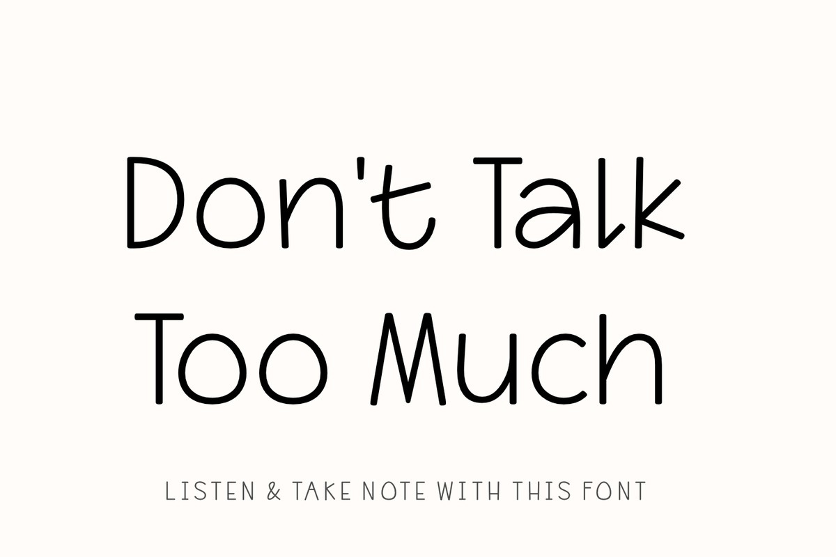 Пример шрифта Don't Talk Too Much
