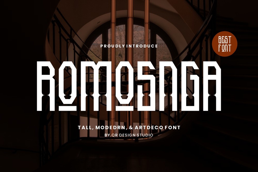 Пример шрифта Romosnga