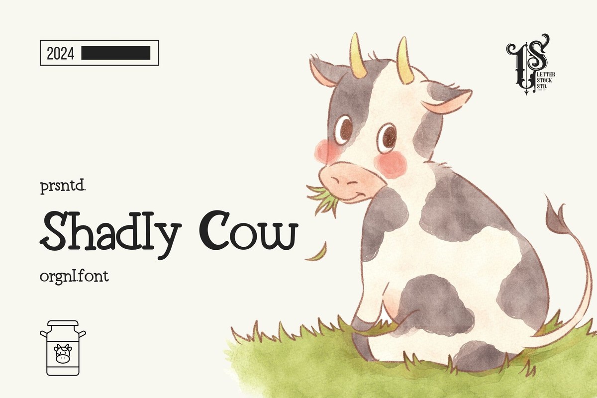 Пример шрифта Shadly Cow