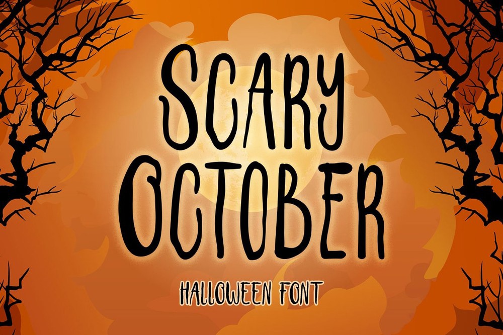 Пример шрифта Scary October Regular