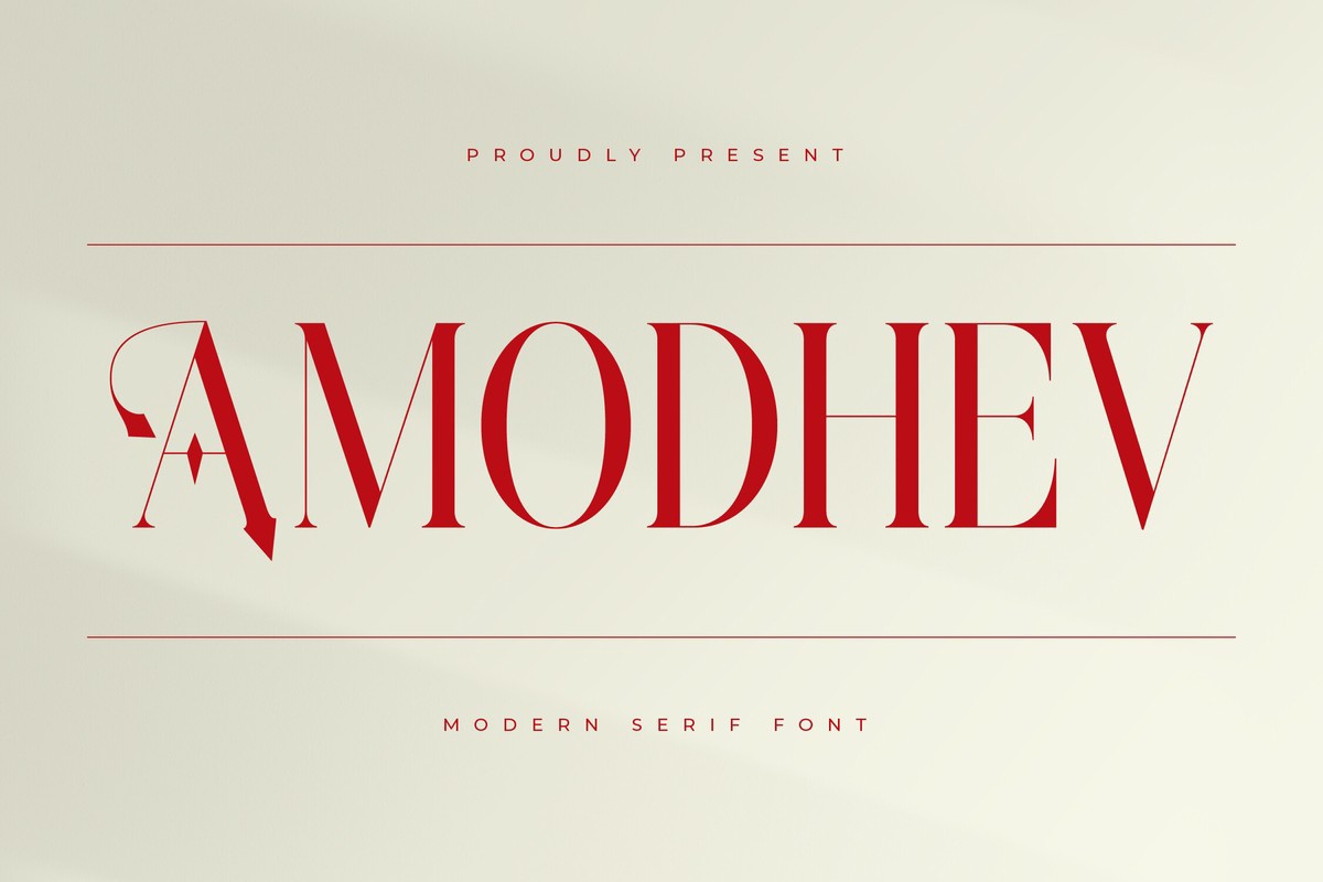 Пример шрифта Amodhev