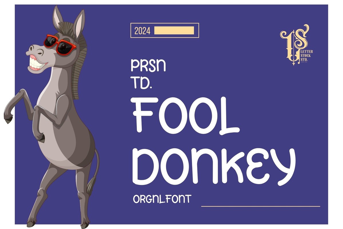 Пример шрифта Fool Donkey