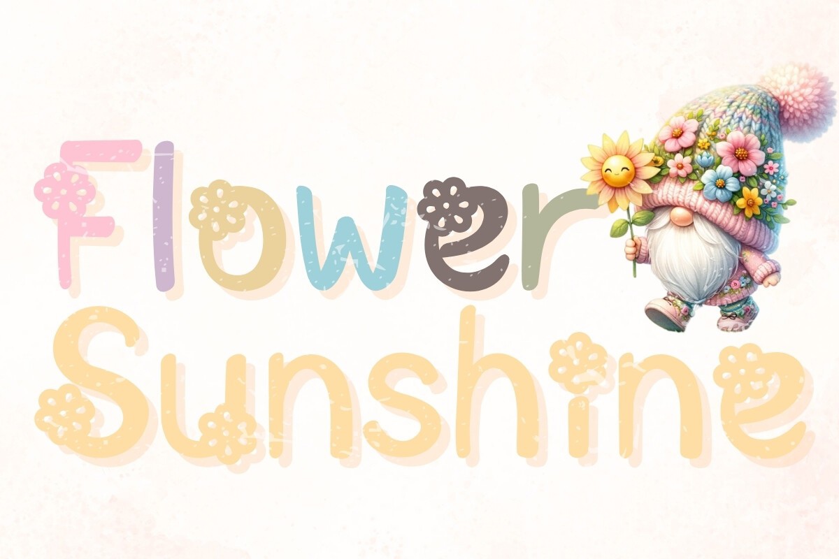 Пример шрифта Flower Sunshine