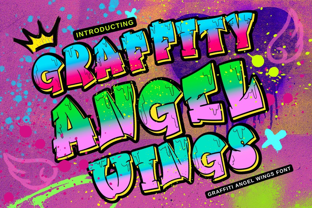 Пример шрифта Graffiti Angel Wings Regular