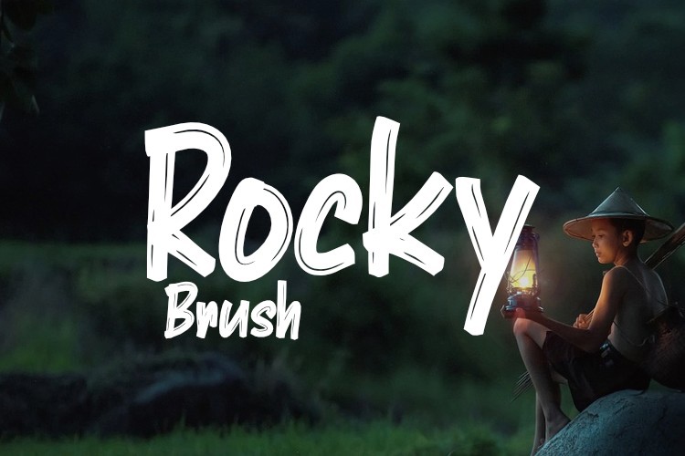 Пример шрифта Rocky Brush