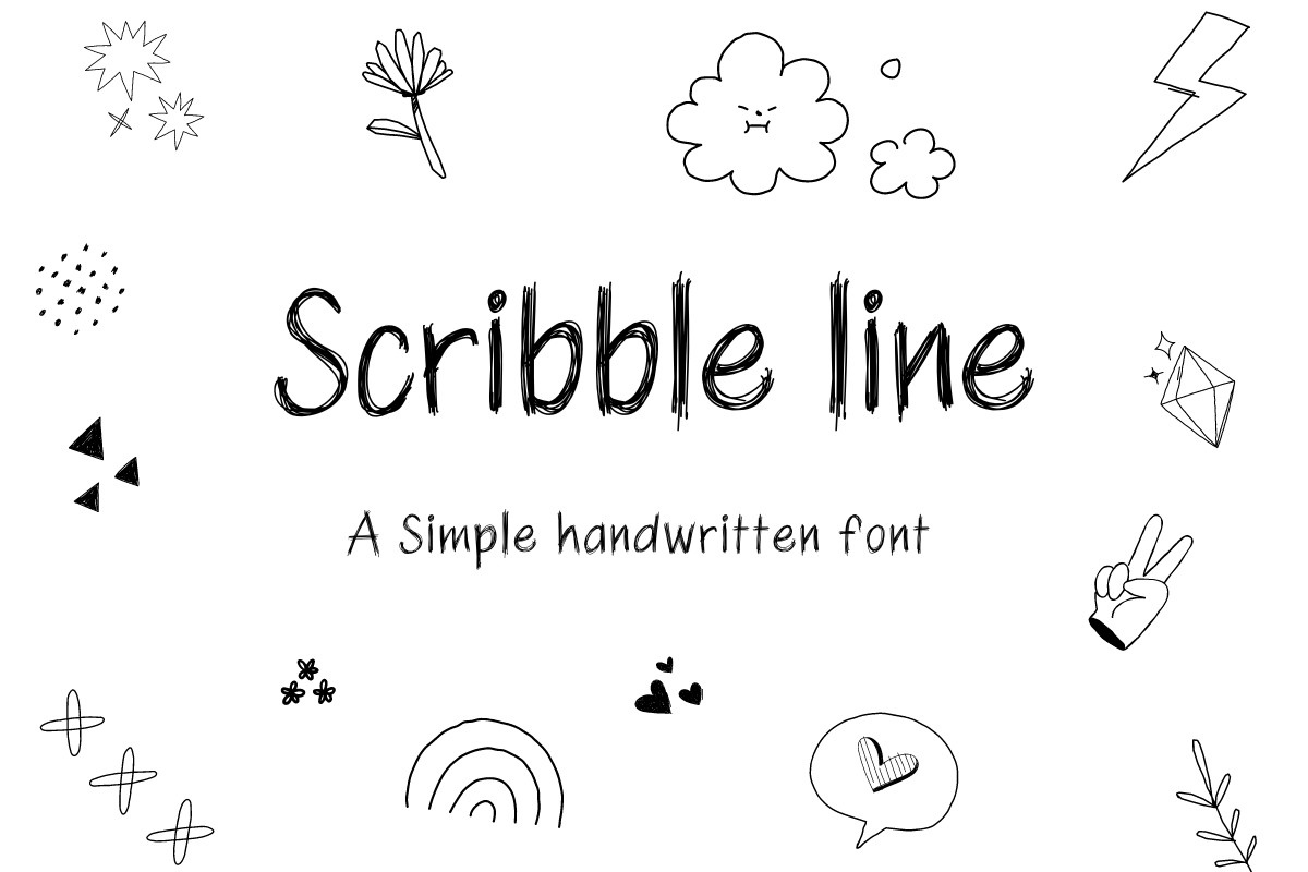 Пример шрифта Scribble Line