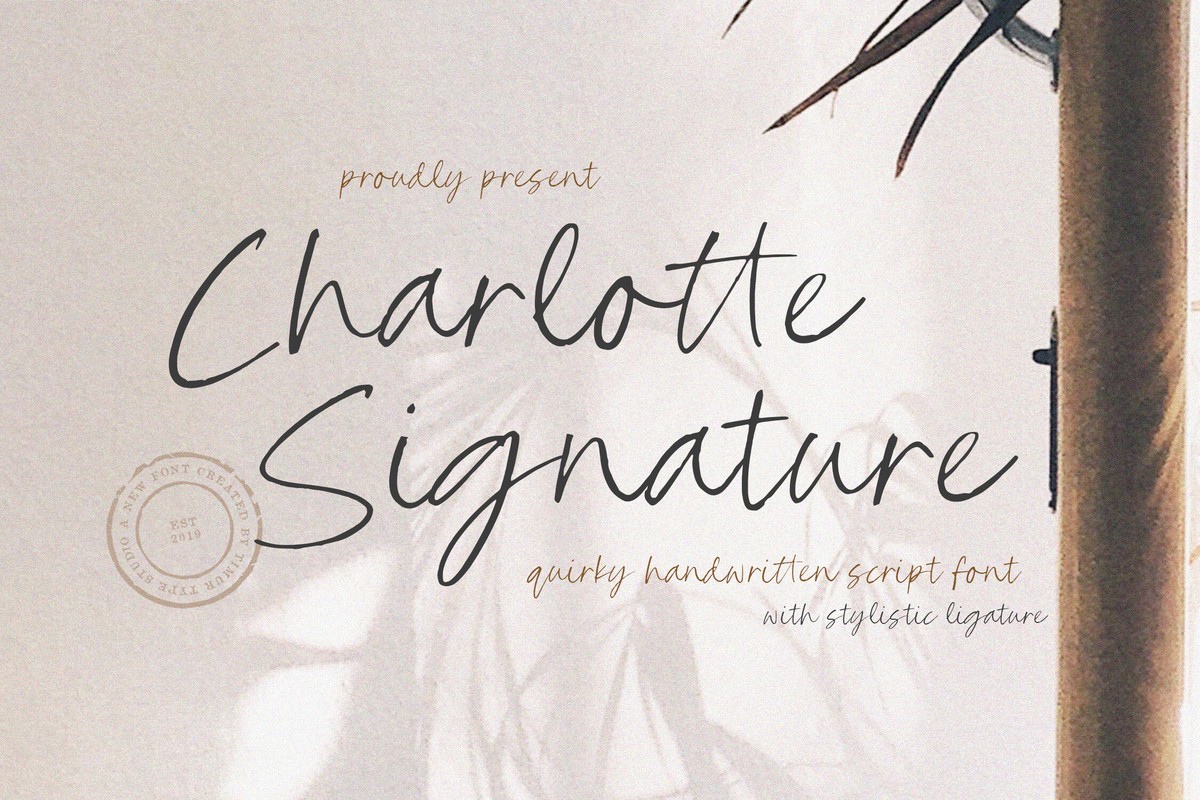 Пример шрифта Charlotte Signature Regular