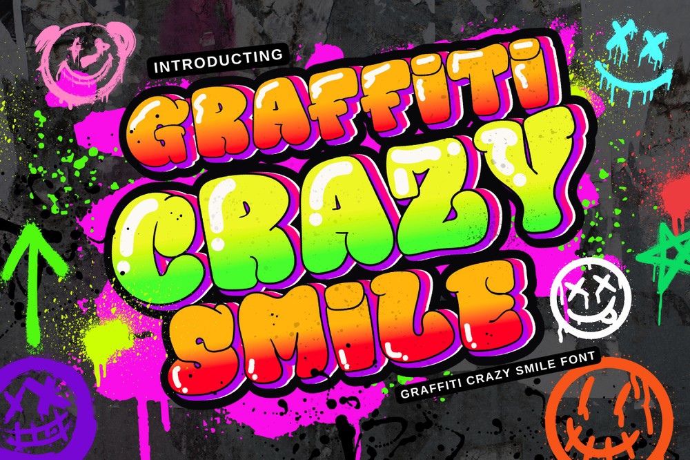 Пример шрифта Graffiti Crazy Smile