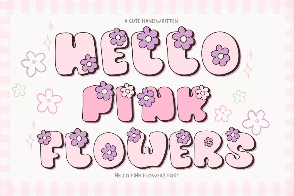 Пример шрифта Hello Pink Flowers