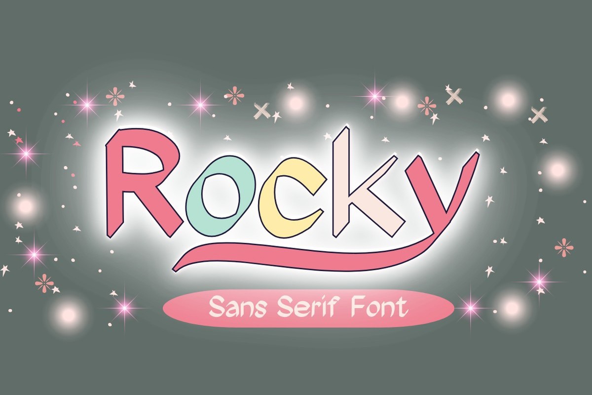 Пример шрифта Rocky