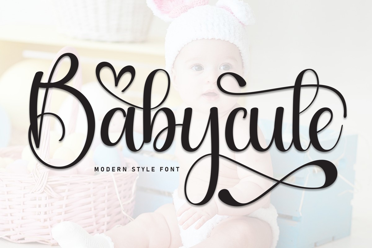 Пример шрифта Babycute Regular