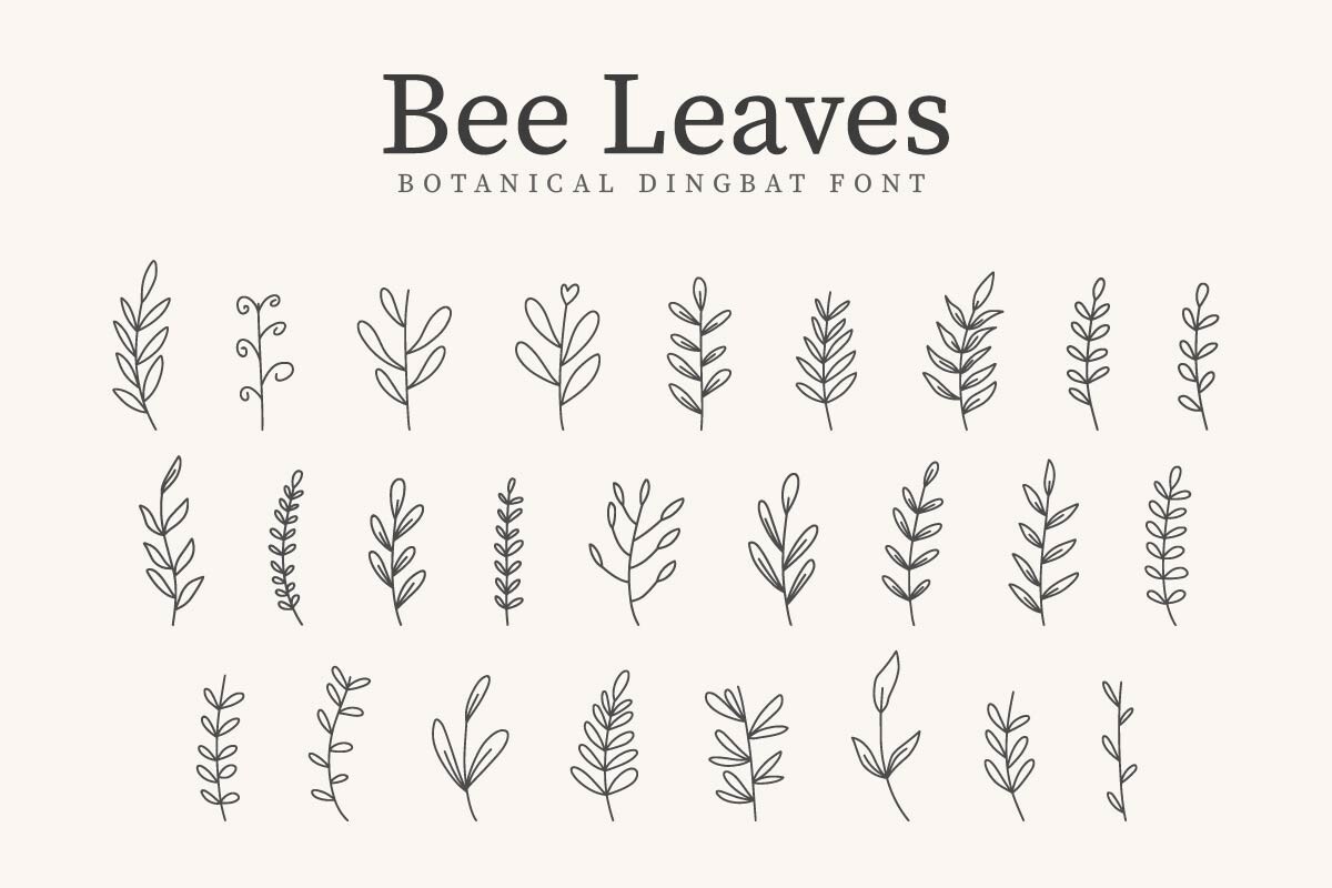 Пример шрифта Bee Leaves