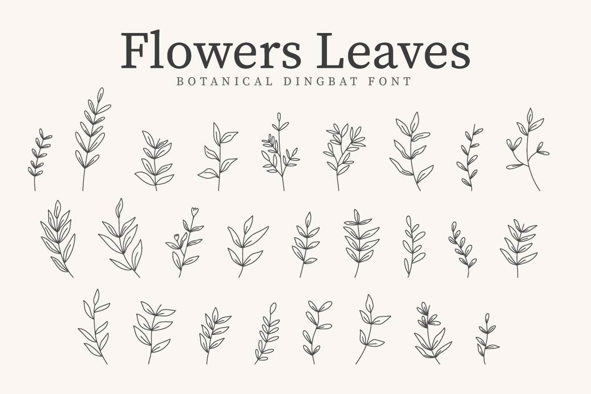 Пример шрифта Flowers Leaves