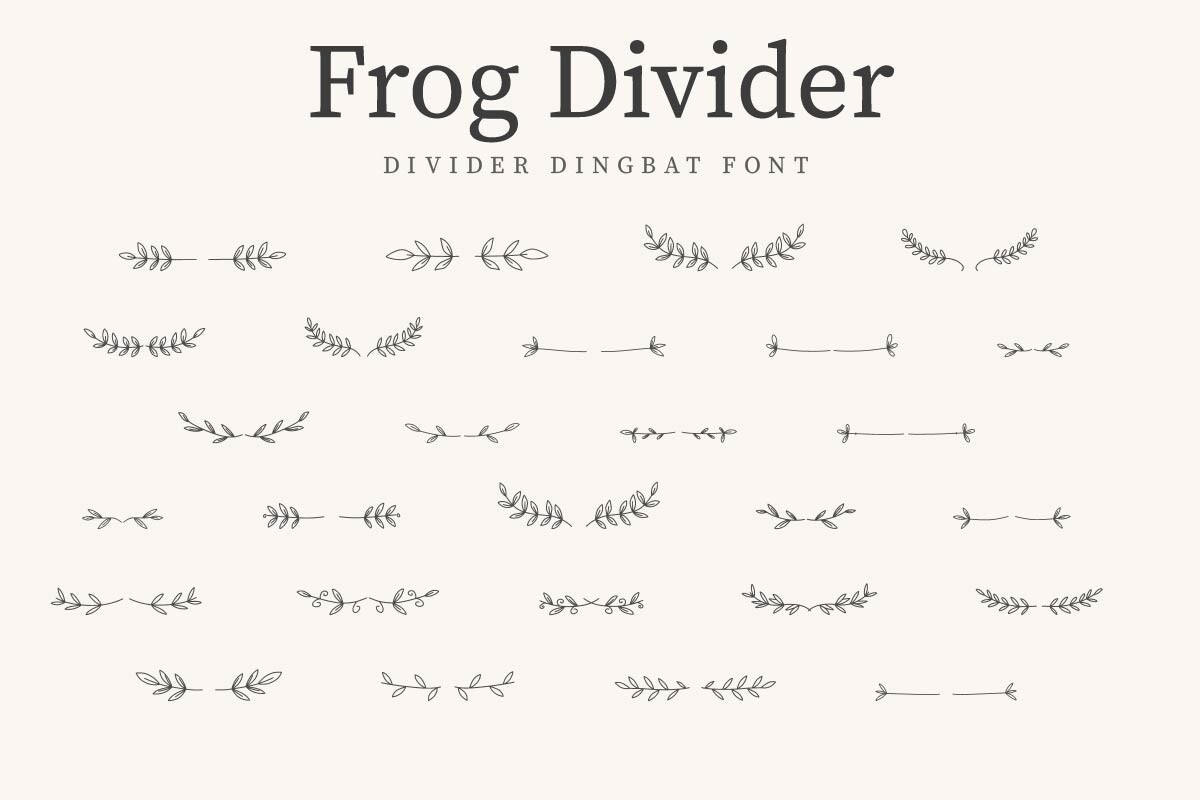 Пример шрифта Frog Divider